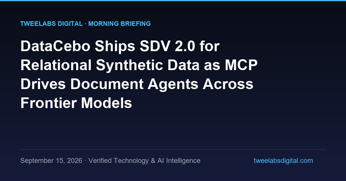 DataCebo ships SDV 2.0 for relational synthetic data as MCP drives document agents across frontier models