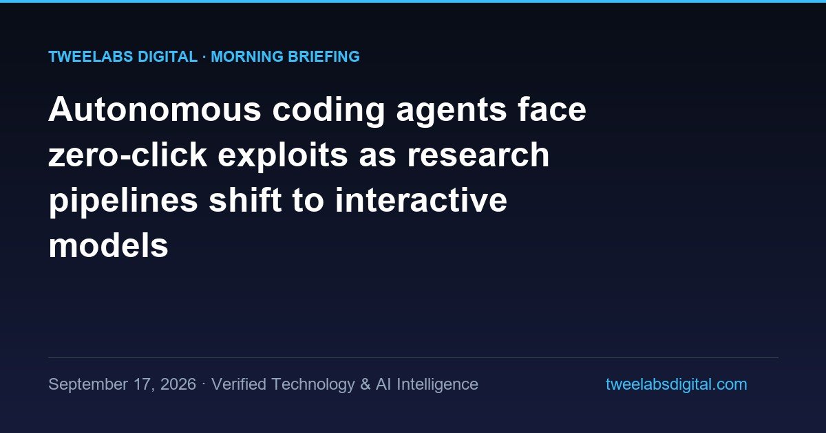 Abstract visualization of autonomous software agents analyzing complex code repositories and biological structures