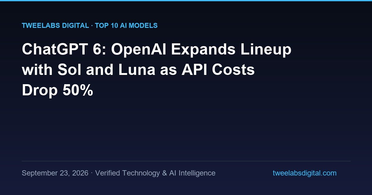 ChatGPT 6: OpenAI Expands Lineup with Sol and Luna as API Costs Drop 50%